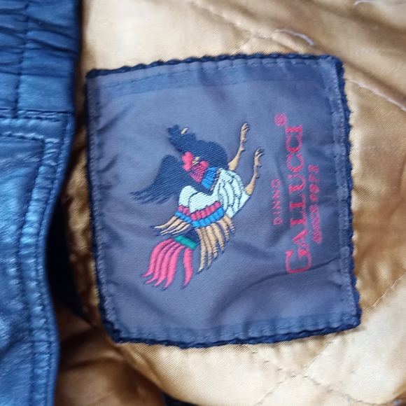 RARE Vintage Arctic Life Thick Leather Aviator Biker Jacket Dinno Gallucci - Picture 3 of 14